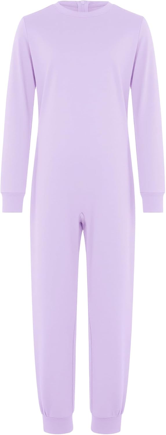 JanJean Adaptive Clothing for Children Long Sleeve Special Needs Anti-Strip Jumpsuit Kids Boys Long Leg Zip Back Romper