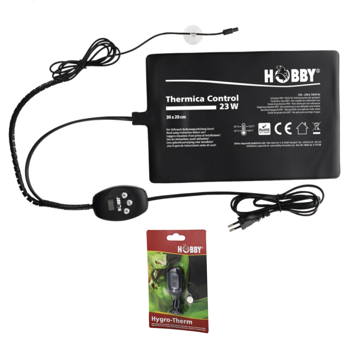 Hobby Thermica Control 23 W inkl. Hygro-Therm - Heizmatte + Hygrometer/Thermometer