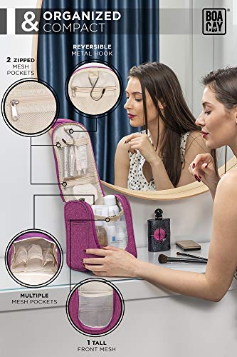 Boacay Small Hanging Travel Toiletry Bag For Women And Men, Makeup Bag, Bathroom & Shower Organizer Kit For Accessories, Cosmetics, Travel Essentials #TOP2
