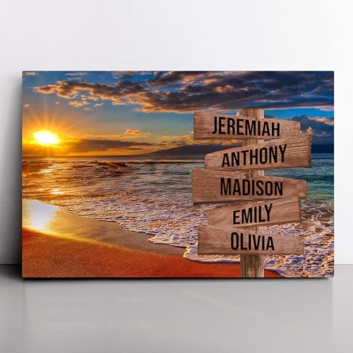 Personalized Family Street Sign Multi-Name Canvas Or Poster Wall Art, Custom Date Of Birthday With Names, Street Signs Customized, Best Gifts For Mom/Dad, Birthday, Christmas Gift For Family #9