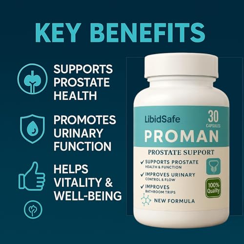 Image of Proman Capsule for Men | Advanced Prostate Support Formula | Ayurvedic Prostate Wellness Supplement for 40+ Men | Get Relief from Frequent urination at night | 30 Capsules (Pack of 1)