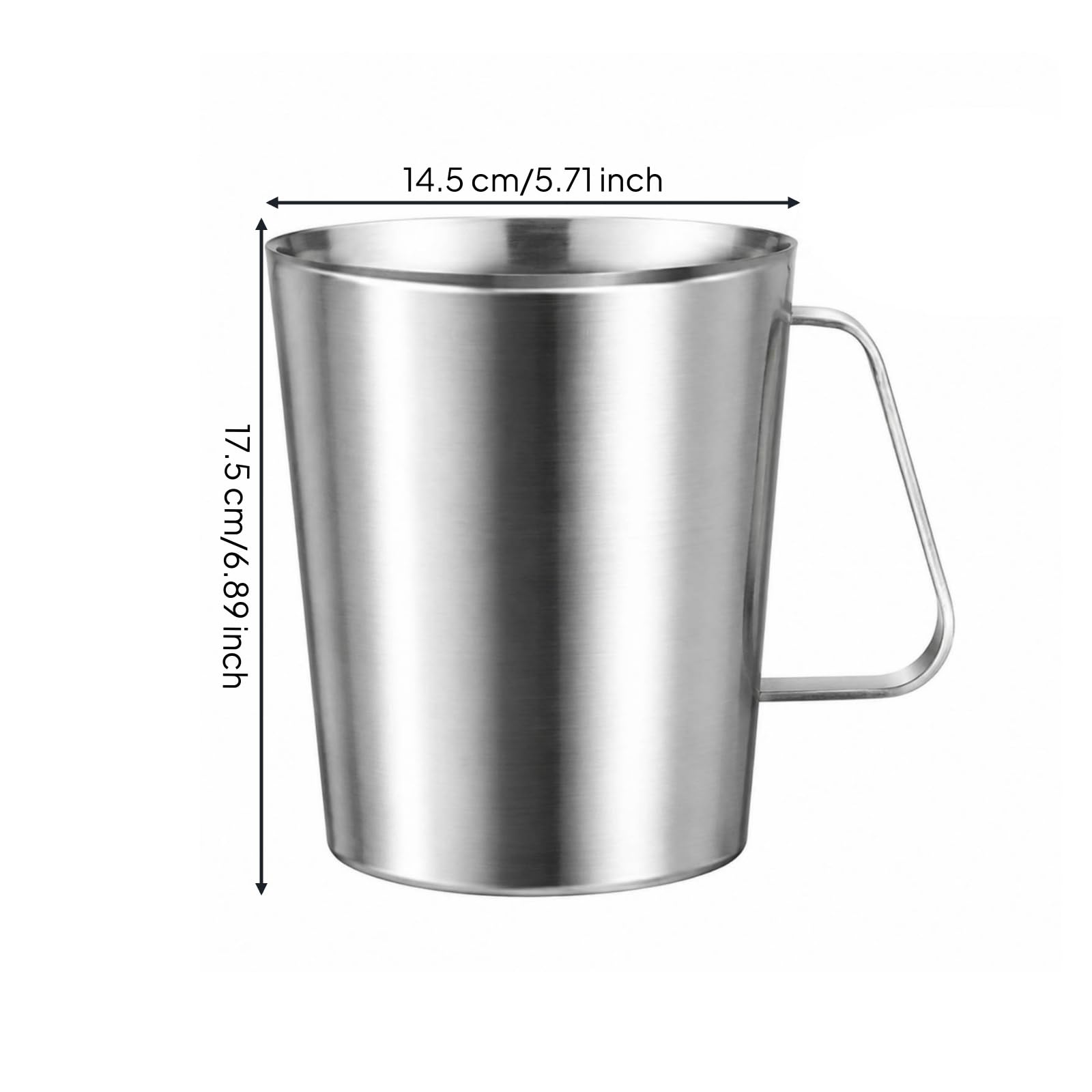 Tasse à Mesurer Robuste Tasse à Mesurer Bec Verseur Épai Pich Mesureur En Acier Inoxydable pr Pâtisserie, 2000ML