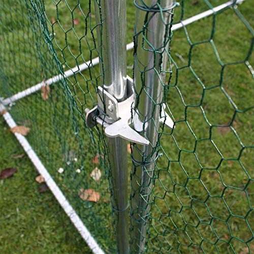 Wiltec Freilaufgehege 2 x 3 x 2 m mit Sonnendach und verzinkten Gitterstäben, Außengehege als Voliere Hühnerstall oder Hasenstall, Kleintiergehege mit Riegel