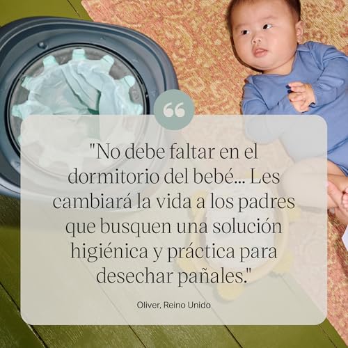 Tommee Tippee Contenedor para Pañales Avanzado Twist and Click, Nuevo Sistema Ecológico, Incluye 6 Recambios con Película GREENFILM, Blanco - imagen 8