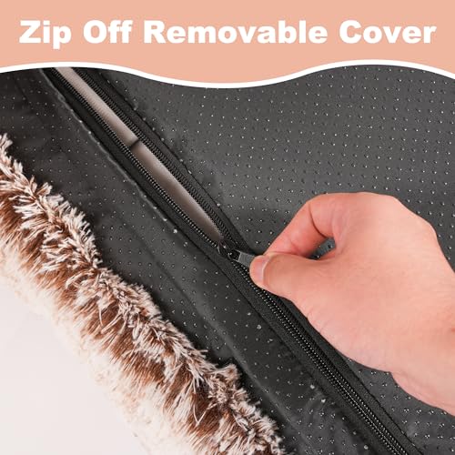 Bedfolks IBS Waterproof Dog Crate Bed,Plush Dog Bed With Removable Washable Cover,Faux Fur Dog Crate Pad thumb #3