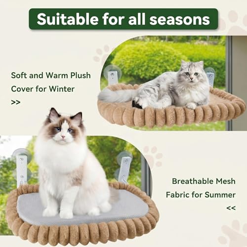 Lit pour chat suspendu lavable perchoir avec ventouses puissantes