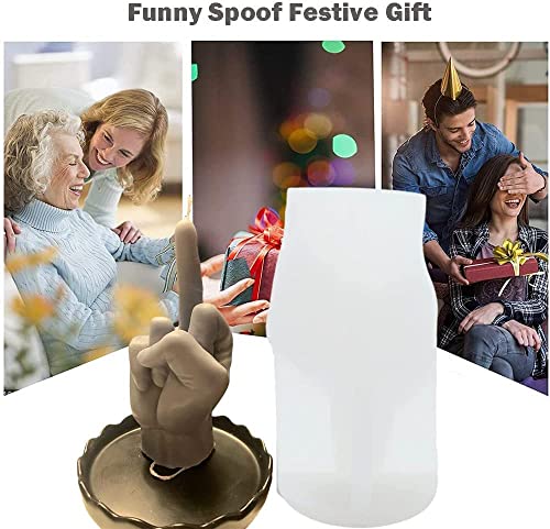 Topys 3D Hand Shaped Silicone Mold, 3.7In Gesture Candle Mold,Middle Finger Shaped Resin Casting Mould For Candle Making And Baking Making Soap Wax Cake Mousse Ice Cream #TOP2