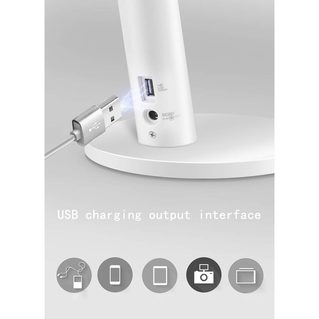 HEXEH Lampada da Tavolo Desk LED Lampada Regolabile bilanciere Luce di Lettura con On/off forcellone Lampada da Comodino Eye-Cura della Lampada di Lettura Lampada da Scrivania
