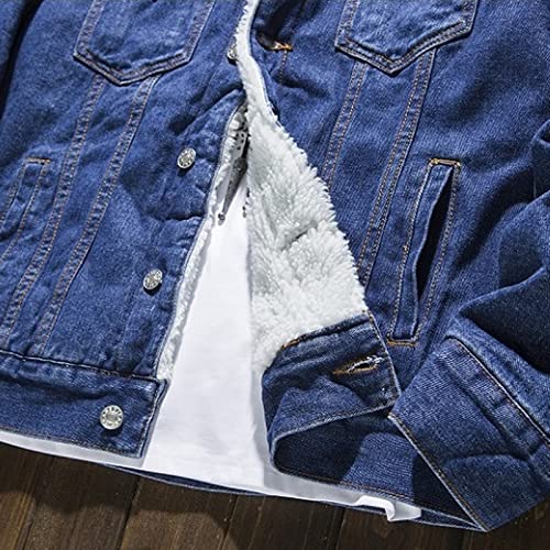 Ymosrh Mens Casual Jackets Fashion For Dates, Sport Coat Men Coats Big And Tall Motorcycle Rain Jacket Men's Winter Lined Denim Jacket Windbreaker Trucker Wool Large Flannel (6Xl, Blue) #TOP5