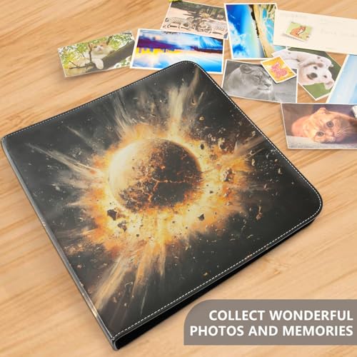 Álbum de Fotos Scrapbook de Cuero PU Adhesivo DIY con 40 Páginas y 3 Anillos miniatura 5
