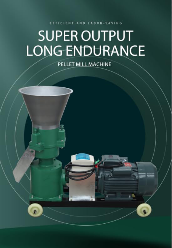 THUXEON 220V Feed Pellet Grinder 6MM Holes Plate Chicken Feed Pellet Mill Machine with Three-Head Pressure Roller Maximum Output 150Kg/h Animal Food Maker 4.5KW Feed Granulator