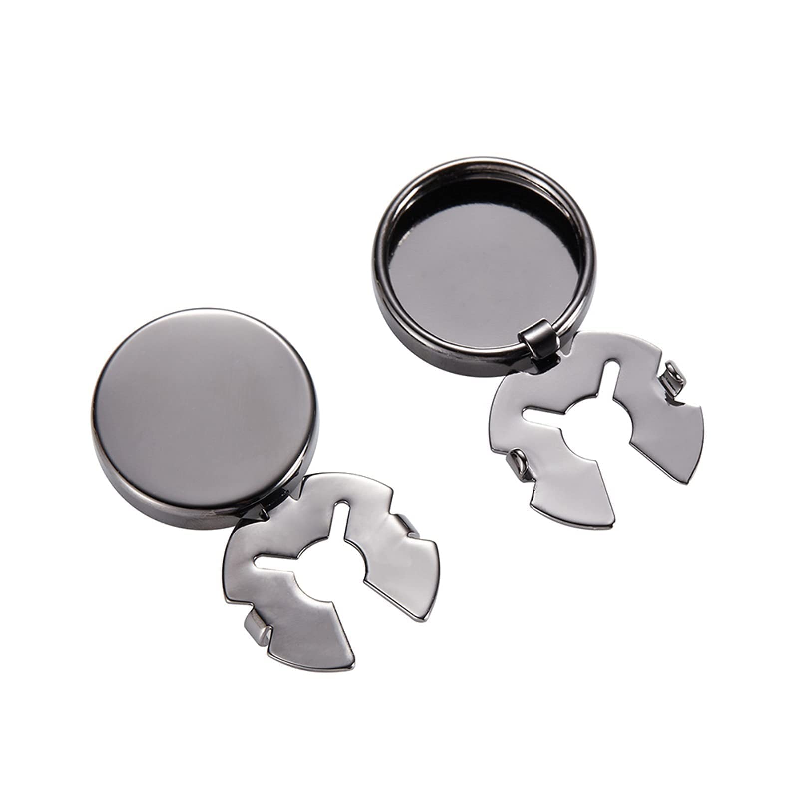 Manschettenknöpfe Glänzende Manschettenknöpfe Knöpfe für Herrenhemden Manschettenknöpfe blanko runde Manschetten Krawattenklammern (Metallfarbe: Silber) (Roségoldfarbe) (Goldfarbe)