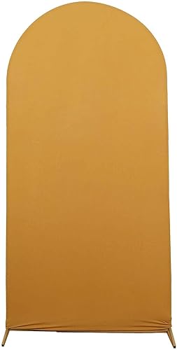 Vista 51 de Efavormart - Marco de fondo redondo de elastano de 7 pies, cubierta de arco de boda de 2 lados Blanco