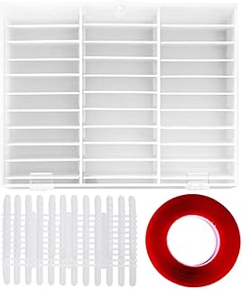 SOONHUA Caixa de arte de unhas, caixa de arte de unhas durável para manicure, exibição de armazenamento de pontas de unhas com strass, recipiente de decoração de unhas, caixa de exibição de unhas