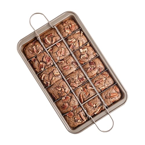Brownie Pan, Non-Stick Baking Tray with Dividers, Oven Cookie Sheets for Kitchen, 12,20 x 7,68 x 1,57in/ 1,90inches, ristorante in metallo Bakeware per Pizza, Torta