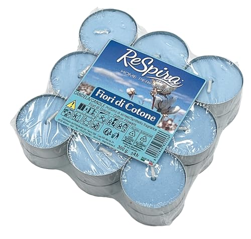 Candele Tea Light profumate fiori di cotone 18 pz