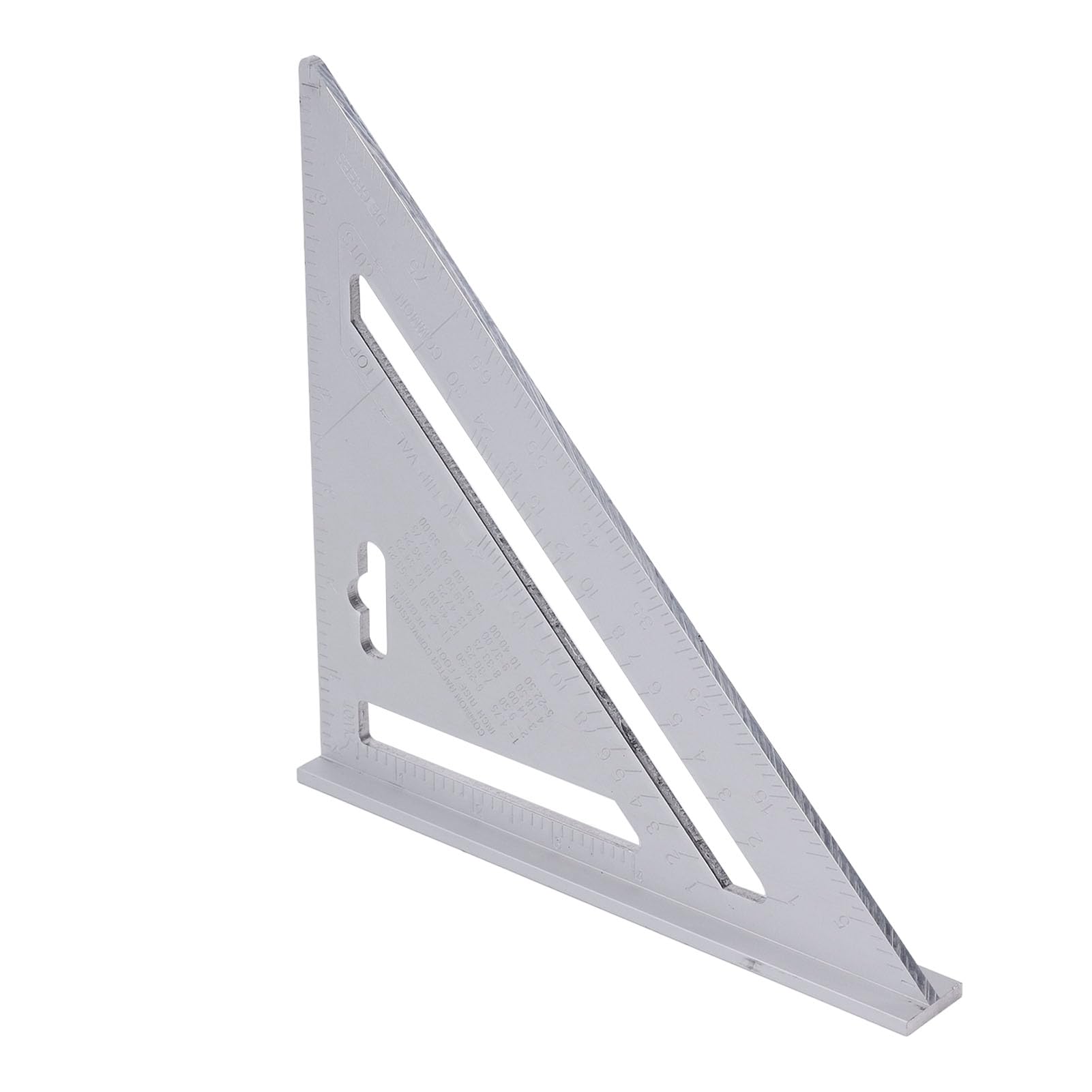 Righello Triangolare in Lega di Alluminio da 7 Pollici con Finitura Nera Opaca, Strumento di misurazione di Alta precisione, Squadra multiangolo per la Lavorazione del Legno.