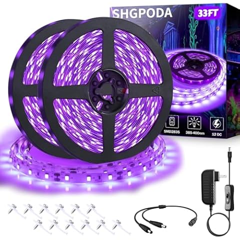 SHGPODA 33ft LED Black Light Strip Kit Cover