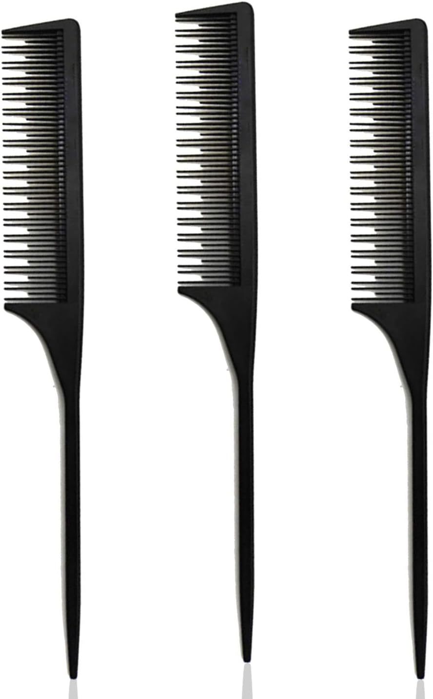 3 Teasing Comb, Tail Comb for Root Teasing for Thin, Add Volume Fine and Normal Hair Types, Hair Comb For Women And Men, 8.75 Inches