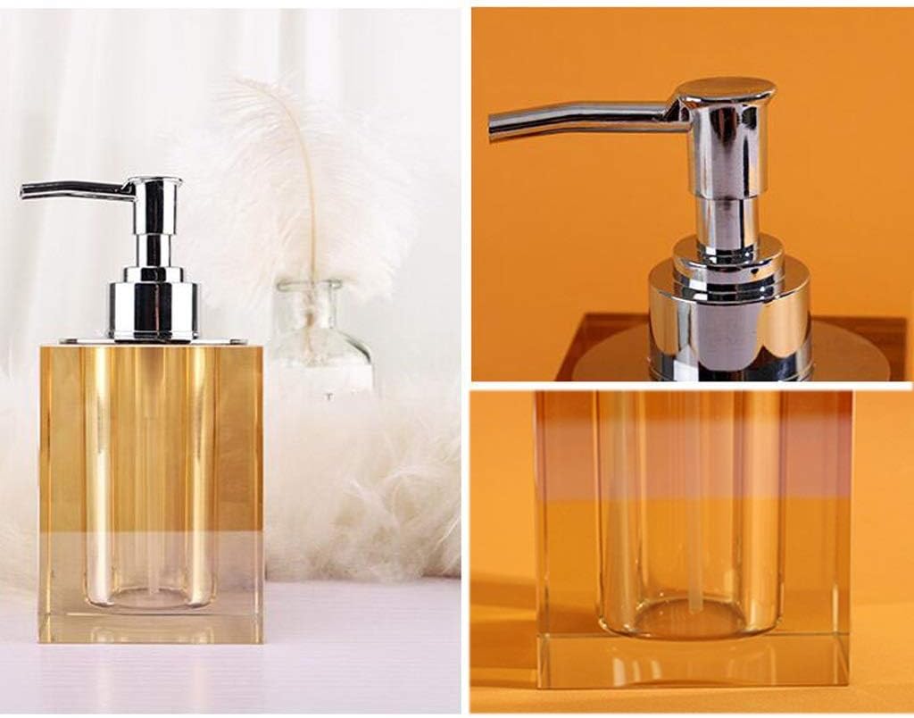 Shower Dispensers High-End Luxury Brown Crystal Soap Liquid Bottle Bathroom Press Bottle Sub-Bottle Shampoo Cosmetic Bottle Bath Bottle 230Ml Lotion D