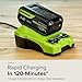 Greenworks 24V 4.0Ah Lithium-Ion High-Power Battery, Upgraded with 35% Power Boost (Genuine Greenworks Battery/ 150+ Compatible Tools)