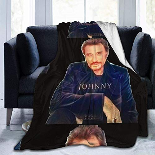 shenguang Couverture en Micro-Polaire très Douce Johnny Hallyday, adaptée aux couvertures de canapé pour Adultes et Enfants, couvertures de lit 60 '' x50