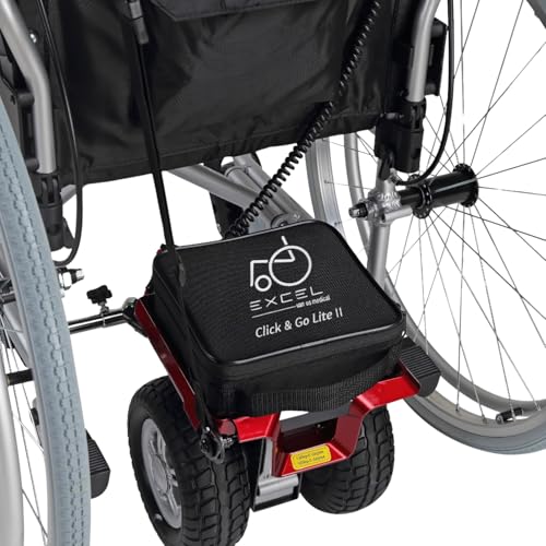 Excel Click & Go Lite II – Lightweight Wheelchair Power Pack, Quick Attach/Detach, Up to 10 Miles Range, Adjustable Speed, Easy to Transport