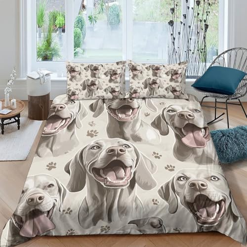 Housse de couette chiens heureux 3D lit simple 135x200 - 4