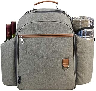 Picnic Backpack Sets for 4 Persons,Picnic Cooler Bag with Roomy Insulated Compartment, Bottle