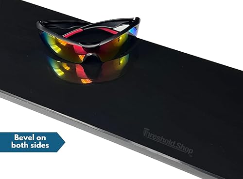 Miniatura 3 de Threshold.Shop Borde de ducha de 60 pulgadas  Umbral de mármol de ingeniería súper negro para sistemas de bandeja de ducha Schluter Kerdi y azulejos