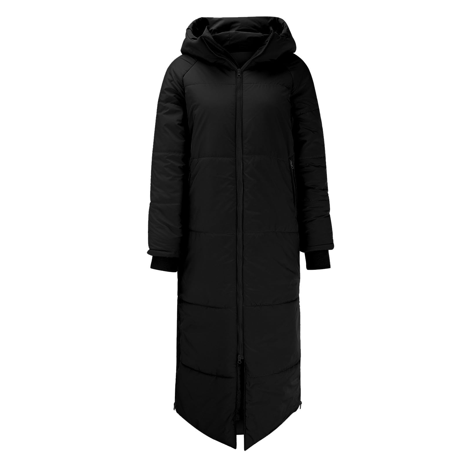 Abrigo de plumas para mujer, largo de invierno, abrigo acolchado cálido, abrigo de invierno, resistente al viento, abrigo acolchado con capucha, chaqueta de invierno de manga larga, parka de invierno