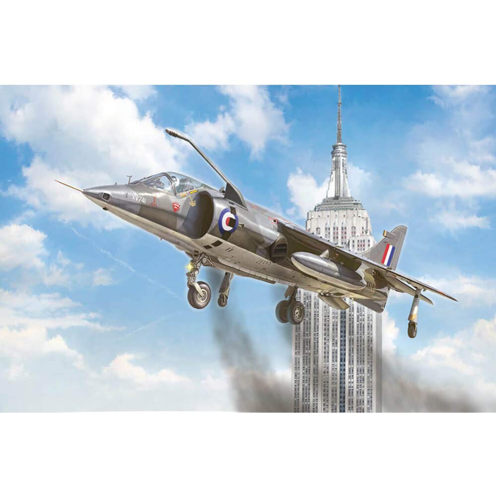 Italeri 1435 510001435-1:72 Harrier GR.1 Transatlantic Air Race, Model Building, Construction Kit, Standing Model Making, Crafts, Hobby, Gluing, Plastic Kit, Unpainted