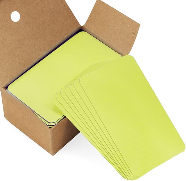 100 Pieces Blank Kraft Paper Cards, Yellow Blank Card DIY Gift Card for Study, Learning, Memory