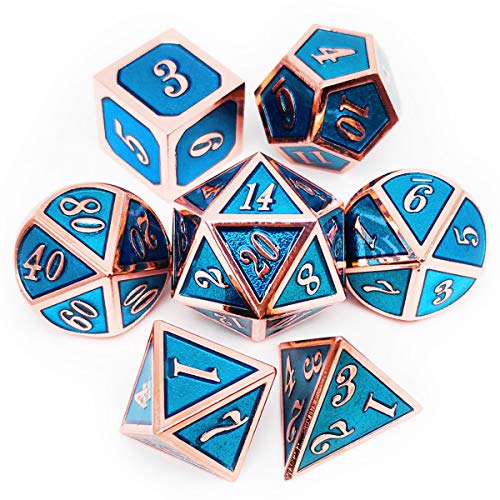 Haxtec Metal DND Dice Set Heavy D&D Dice for Dungeons and Dragons Pathfinder