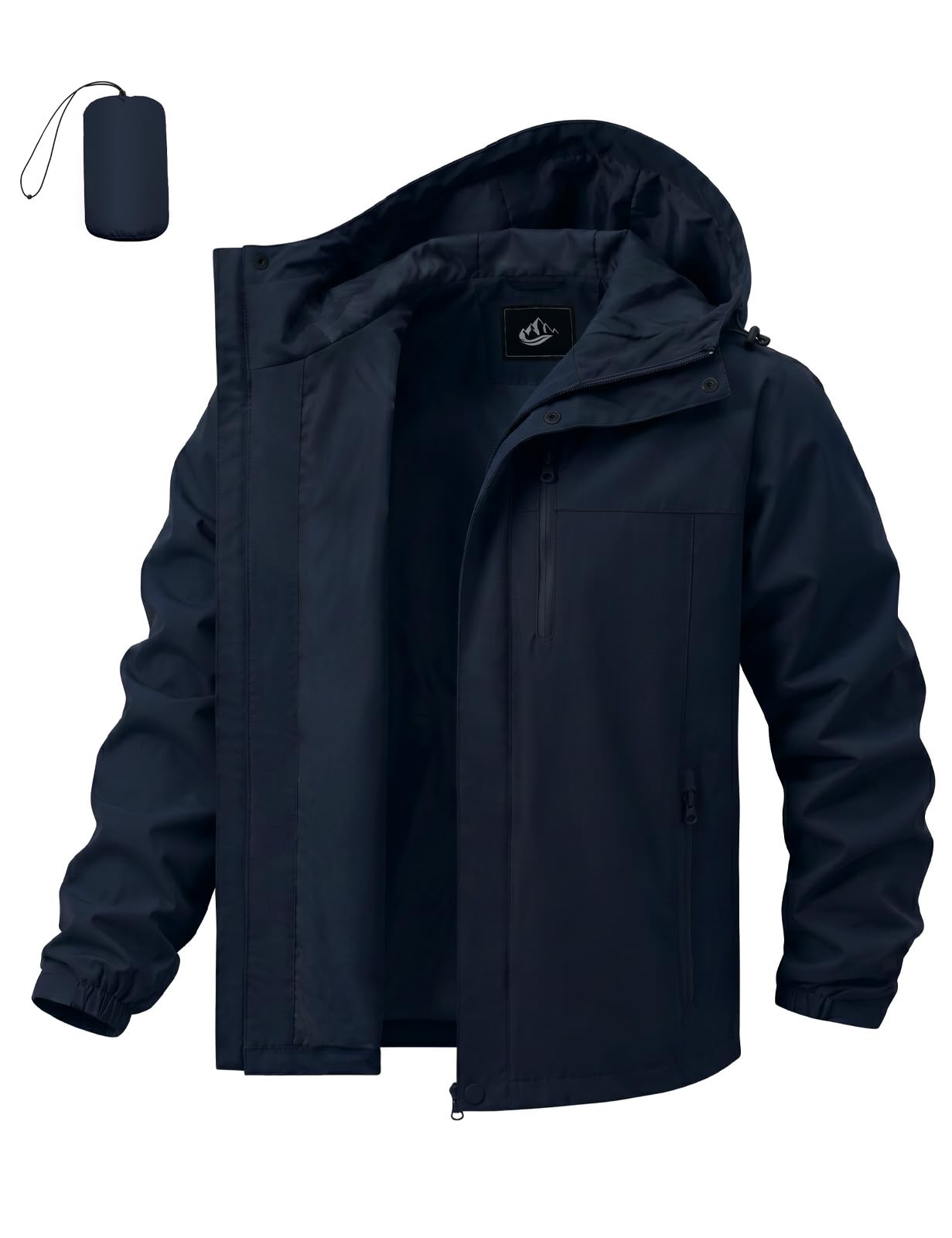 Xnova Chaqueta Impermeable Hombre Cortavientos Plegable con Capucha para Senderismo