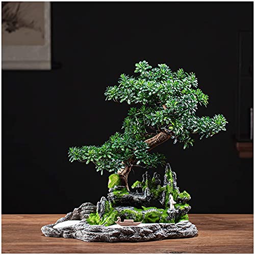 LSHAOBO Árbol de simulación de bonsái artificial, decoración de plantas falsas en maceta, decoración del hogar, exhibición de escritorio, decoración de jardín zen (color: B)