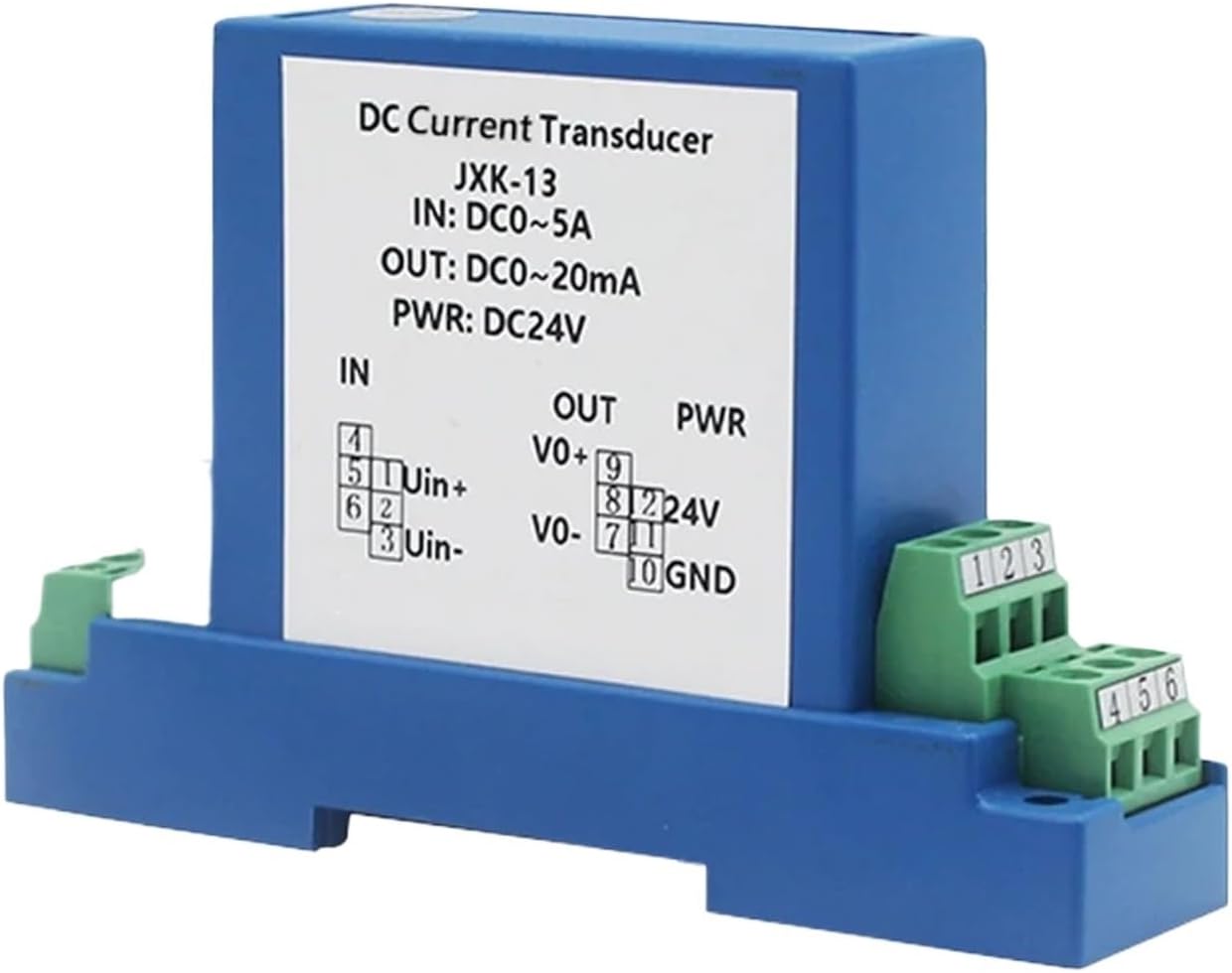AC/DC Current Transducer 0-20A to 0 10V 0 5V 4 20ma 1 in 1 Out DC24V Current Sensor Transmitter(INDC0-1A_OUT4-20MA)