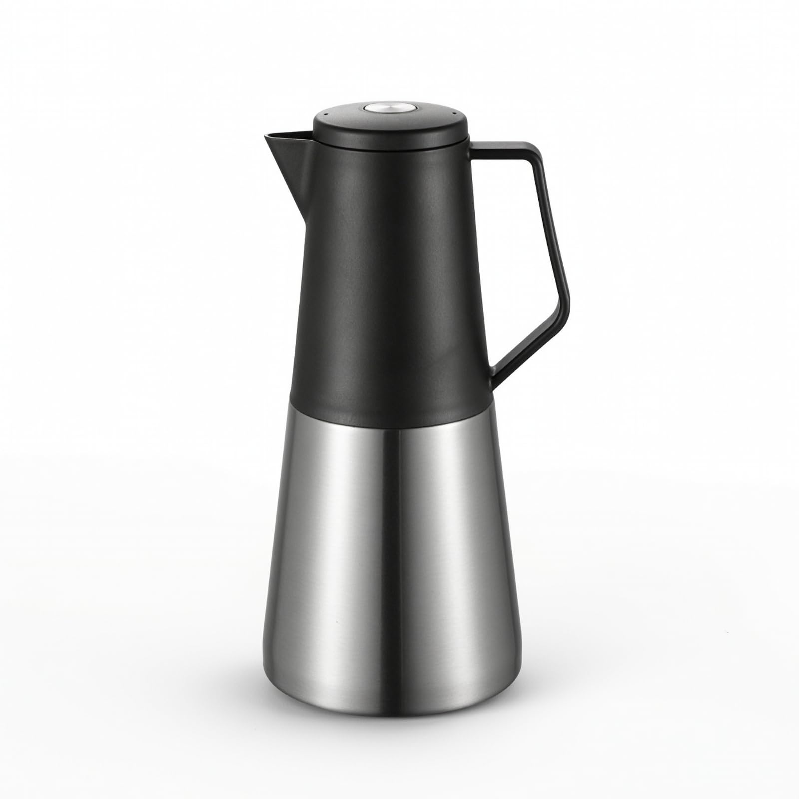 perfk Bebidas Jarra Térmica Cafetera Térmica Garrafa Isotérmica Carafe Aislada con Interior de Acero 304 Vertido con una Mano Antigoteo Estética Moderna, Negro