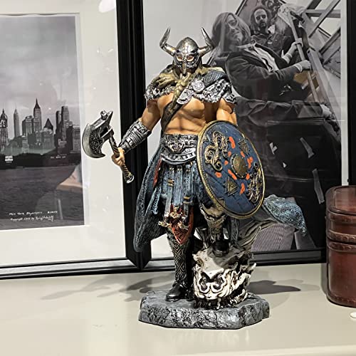Looyar Resin Viking Warrior Thro Dragon Slayer Resin Statue Sculpture Ornament Figurine Craft For Home House Living Room Porch Decoration Office Desk Desktop Table Arrangement Gift #TOP6