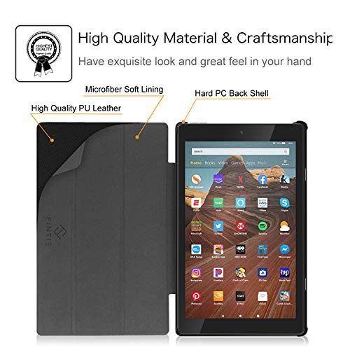 Fintie Slim Case For Amazon Fire Hd 10 Tablet (Compatible With 7Th And 9Th Generations, 2017 And 2019 Releases) - Ultra Lightweight Protective Stand Cover With Auto Wake/Sleep, Black #TOP2