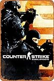 Clilsiatm Counter-Strike Global Offensive Game Poster Video Game Tin Metal Sign Vintage Wall Plaque Decor 8x12 Inch