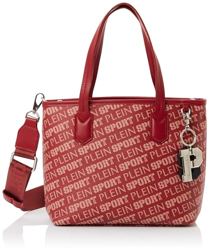 Sac cabas rouge PLEIN SPORT Small Tote Red Hill unisexe en toile élégante