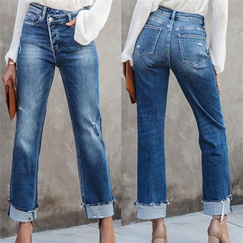 Women's Western Mid Rise Fashion Straight Leg Jeans Summer Ultra Lux Comfort Pants2