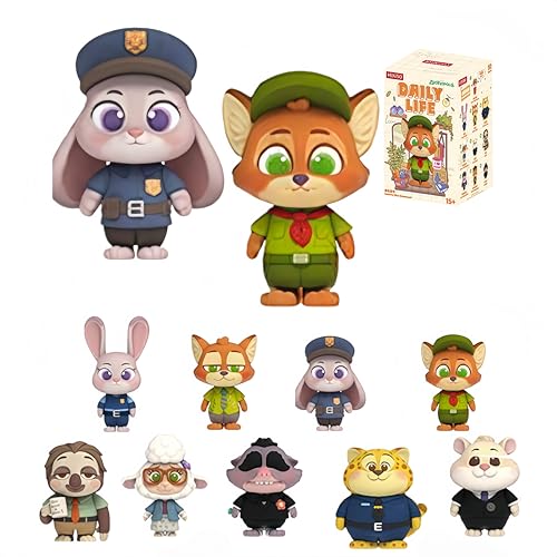 MINISO Disney Zootopia Daily Life Dress-up Blind Box Dolls - Adorable Judy and Nick Collectible Toys, Random Designs, for Fans.（1PC Random）