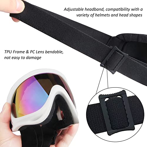 Image of Motorcycle Goggles 2 Pack with 2 Pack Neck Breathable Bandana | ATV Dirt Bike Eyewear, Motocross Riding Goggles, MX Racing Windproof Goggles, UV400 Anti-Fog, Adult Youth Kids
