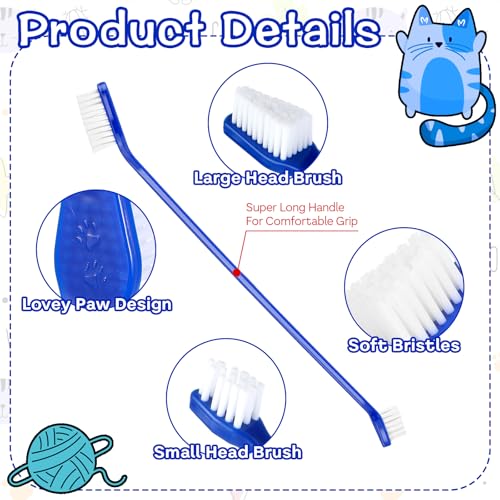 JOUTYFOR 100 Pcs Dog Toothbrush Dual Headed Dental Brushes Puppy Tooth Brushing Kit Long Handle Dog Tooth Brush for Large and Small Dogs Cats Most Pets Teeth Cleaning Oral Care Supplies - Thumbnail 3