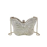 Zenosy Golden Butterfly Women's Butterfly Clutch Cross-Body Evening Bag - Gold, 13 x 19 x 6 cm