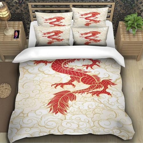 Housse de couette dragon impression 3D de qualité durable 140x200
