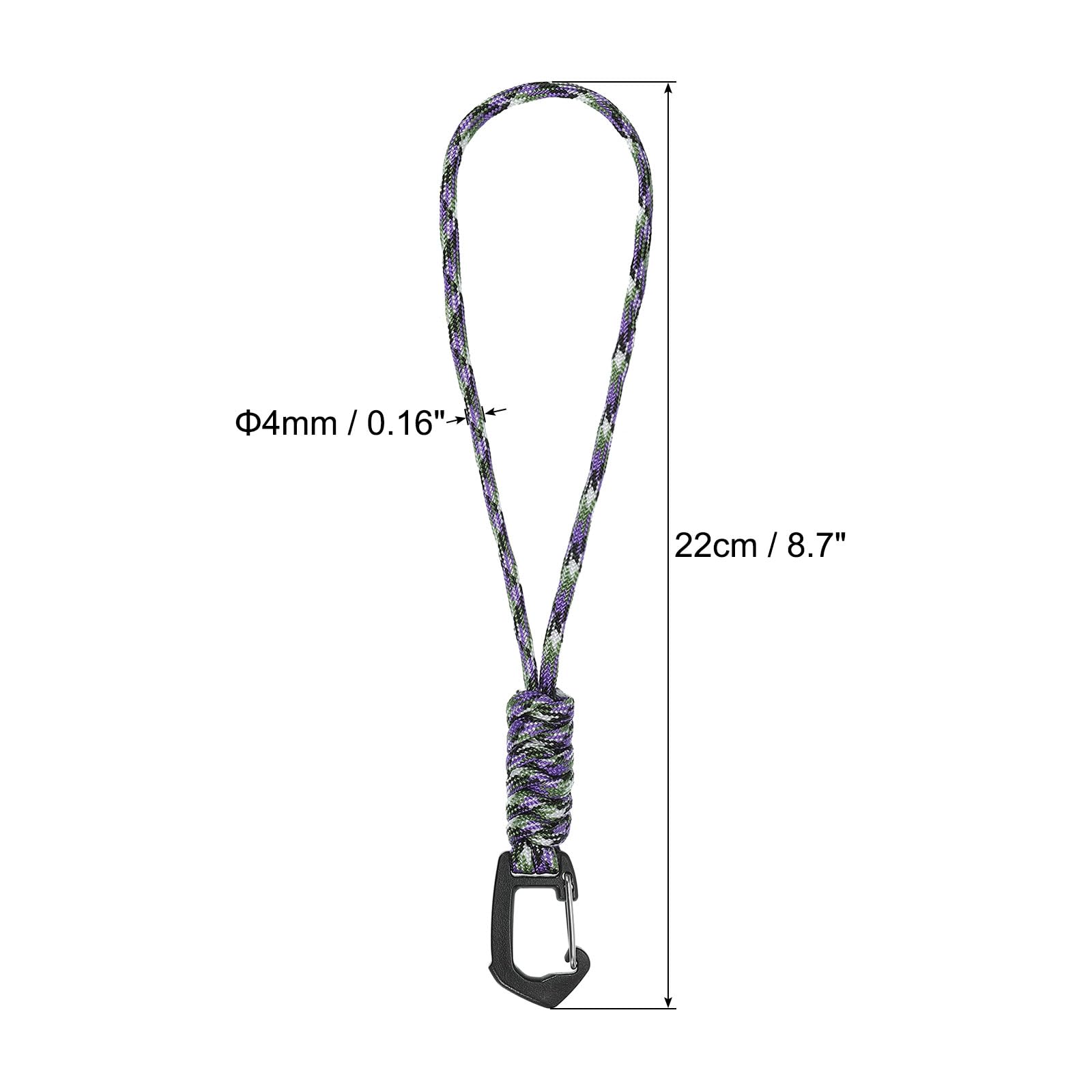 PATIKIL Badge Lanyard 8.6 Inch, Necklace Keychain Cord Metal Clasp Hook Ring Strap for Keys Whistle ID Card Badge Holder Camo Purple - Image 2