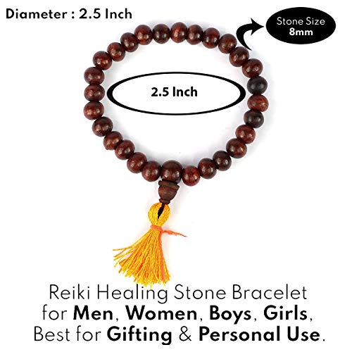 Image of Reiki Crystal Products Natural Crystal Stone 8 mm Round Bead Bracelet for Men & Women | Stretchable Gemstone Bracelet for Meditation, Yoga, Reiki & Daily Wear